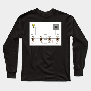 Four-Way Switch Wiring Diagram Line Load Separate Boxes Long Sleeve T-Shirt